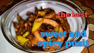 sweet and spicy pusitsweet and spicy squidmalinamnam masarap [upl. by Negiam]