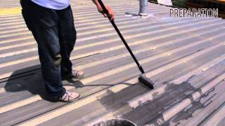 Roof Coating Restoration over Metal Application Instructions [upl. by Areik]