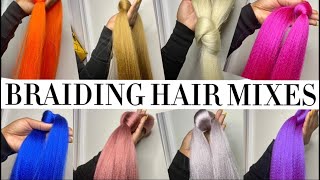 Colored Braiding Hair Mix  Mixing Braiding Hair  Bright Colors  Custom Color Blends  DIY Hair [upl. by Alilahk]