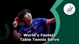 Worlds Fastest Table Tennis Serve [upl. by Oizirbaf]