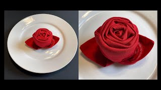 DIY How to Fold a Cloth Napkin Into a Rose Shape MadebyFate 545 [upl. by Naj971]