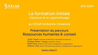 JPO CELSA 2024  Conférence Ressources humaines amp conseil [upl. by Sajet]