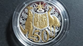 2016 50 cent gold plated silver 50 anniversary of decimal currency [upl. by Avik84]