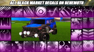 All Black Market Decals On Behemoth Car  Rocket League Showcase [upl. by Ennaer623]