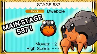 Pokemon Shuffle  Main Stage 587  Dwebble Itemless [upl. by Hgielsa]