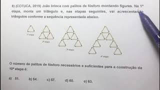 Vestibulinho Cotuca 2019 Raciocínio lógicosequência [upl. by Ellison]