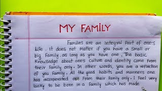 Essay Writing On My Family My Family Paragraph [upl. by Ruyle699]