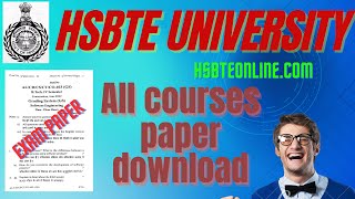 HSBTE University Haryana Previous Year Question Paper Free Download I HSBTEONLINECOM [upl. by Tutankhamen]