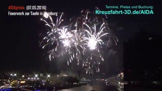 AIDAprima  Feuerwerk zur Taufe in Hamburg 827 Hafengeburtstag [upl. by Ycats]