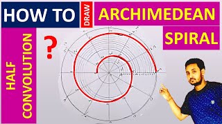 how to drawconstruct an Archimedean Spiral HINDI [upl. by Nilerual]