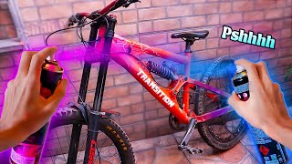 PERSONALIZANDO MINHA BIKE DE DOWNHILL  Degradê fluorescente [upl. by Annairb]