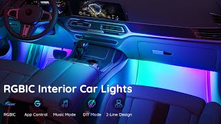 Govee Smart Car Led Strip Lights  RGBIC Interior Car Lights [upl. by Aketal]