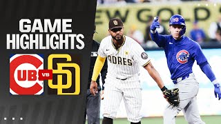 Cubs vs Padres Game Highlights 4824  MLB Highlights [upl. by Ahsiekahs]