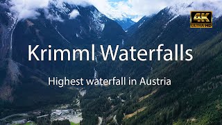 Krimmel waterfalls  the largest waterfalls in Austria 🇦🇹 Relaxing video in 4K [upl. by Burack577]