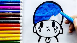 Drawing And Coloring Pocoyo Crying👶🌈  Easy pocoyo Crying Drawings For Kids Step by Step pocoyo [upl. by Anayhd]