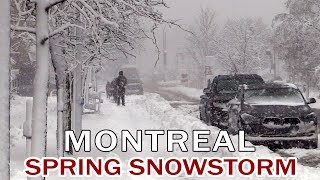 Montreal Snowstorm April 2024 Canada Winter Storm in Spring April 4 2024 [upl. by Magda385]