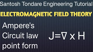 Amperes Circuital law in point form  Curl operator  J Curl H  J∇ x H [upl. by Dur657]