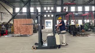 Standing type15ton Full Small Reach Truck Electric Stacker Electric Hydraulic Pallet Stacker [upl. by Sivra]