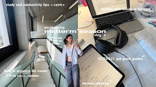 MIDTERM SEASON STUDY VLOG ₊˚⋅📃✎ᝰ𖥔 most productive days intense studying staying organized [upl. by Eytteb816]