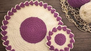 Free Crochet Placemat Pattern Crochet Place Mat  Tığ Işi Servis Altlığı Deseni [upl. by Jarlathus673]