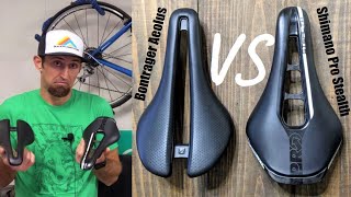 Bontrager Aeolus Saddle vs Shimano Pro Stealth Saddle  Dimensions Comparison Review [upl. by Oigufer166]