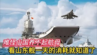 难怪小国养不起航母看山东舰一天的消耗，就知道了 [upl. by Ellehcan806]