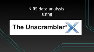 Cara mengolah data NIRS  NIRS data analysis using THE UNSCRAMBLER X [upl. by Auqinom604]