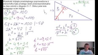 Wysokość trójkąta prostokątnego dzieli przeciwprostokątna na dwa odcinki o długości 3 i 7 [upl. by Aneeles513]