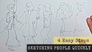 How to Sketch People Quickly  In FOUR simple steps [upl. by Lihp929]