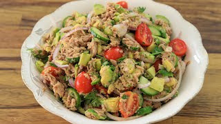 Healthy Avocado and Tuna Salad Recipe [upl. by Assiar]