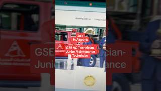 GSE AC Technician Junior Maintenance Technician Job in Dubai Airport uaejobs shorts videos [upl. by Atinaw]