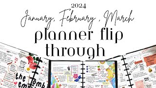 My 2024 Planner Flip Through How I Used My Happy Planner January February amp March Spreads [upl. by Esinal]