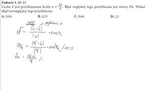1 Liczba b jest przybliżeniem liczby a254 Błąd względny tego przybliżenia jest równy 4 Wskaż błą [upl. by Giaimo856]