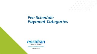 Fee Schedule Payment Categories [upl. by Ellennahc505]