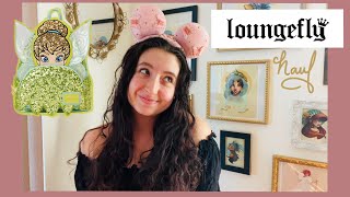 LOUNGEFLY HAUL amp UNBOXING  new tinkerbell sequin mini backpack [upl. by Ausoj]