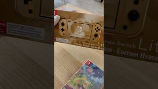 Unboxing Nintendo Switch Lite Hyrule Edition nintendoswitchlite zelda [upl. by Yrrat]