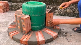 Amazing Beautiful Outdoor Wood Stove Building Ideas For Garden From Red Bricks  Diy Construction [upl. by Nabroc]