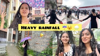 Heavy rainfall ☔️🫨a day in my college 🥰  Sejal Kadsholi 07 [upl. by Ahsiugal]