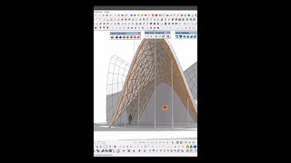 shorts Cubierta ONDULADA  Paraboloide HIPERBÓLICO  Sketchup 3d [upl. by Eniamej]