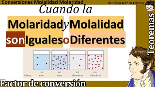 𝐌𝐨𝐥𝐚𝐫𝐢𝐝𝐚𝐝 𝐚 𝐦𝐨𝐥𝐚𝐥𝐢𝐝𝐚𝐝 Cuando son la molaridad y la molalidad iguales o diferentes [upl. by Fenton]