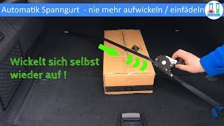 Spanngurt mit SPANNGURTAUFROLLER Automatisches Aufrollen  perfekt zur Ladungssicherung Demo [upl. by Farrand743]