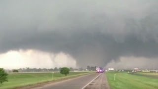 See tornado devour objects in Oklahoma [upl. by Nnairam]