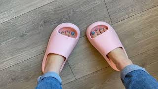 posee Pillow Slippers Slides for Women and Men Non Slip Cloud Slides House Bedroom Shoes Shower San [upl. by Anikahs]