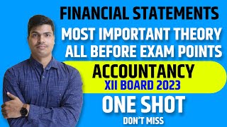 Financial statements of a company  Class 12 Accounts Most Important Theory Must do Board exam 2023 [upl. by Yetty346]