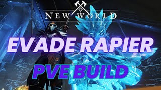 NEW WORLD   EVADE RAPIER SPEAR PVE DPS BUILD  M1 GLACIAL TARN PLAYTHROUGH [upl. by Domonic]