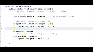 Java for and forEach Loops to Iterate Through Arrays [upl. by Rudich343]