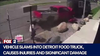 Driver smashes into food truck injures owner and son [upl. by Sisto941]