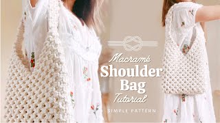 DIY Macrame Shoulder Bag Tutorial  Easy and Simple Pattern Tutorial [upl. by Primavera]