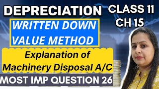 Depreciation Imp Question 26  Explanation of Machinery Disposal Account  Class 11  Chapter 15 [upl. by Riada]