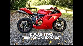 Ducati 1198s Termignoni Exhaust Sound Walkaround  Full Race System [upl. by Atilrac]